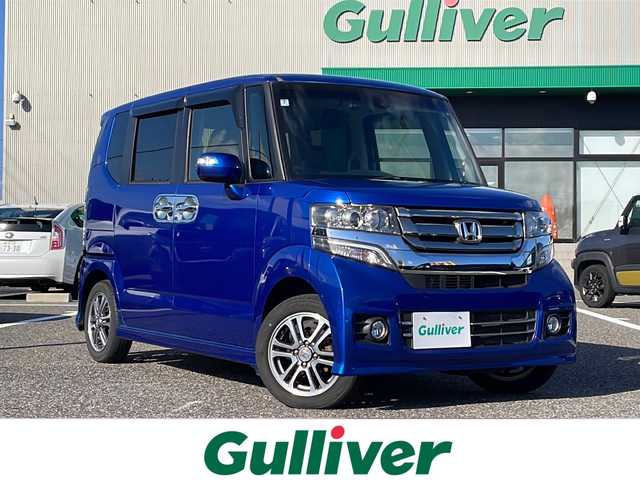 ホンダ Ｎ ＢＯＸ カスタム G Lパッケージ 島根県 2016(平28)年 4.3万km ブリリアントスポーティブルーメタリック2トーン 純正Gathersナビ/フルセグTV/Bluetooth接続/ドライブレコーダー/バックカメラ/ビルトインETC/ステアリングスイッチ/プッシュスタート/片側パワースライドドア/ドアバイザー/衝突軽減ブレーキ/横滑り防止装置/アイドリングストップ