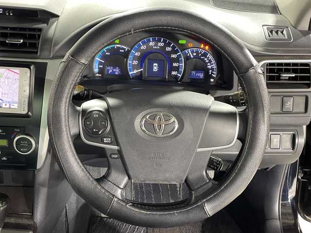 トヨタ カムリ ハイブリット Gパッケージ 福岡県 2013(平25)年 17.2万km アティチュードブラックマイカ 純正メモリナビ/フルセグテレビ/バックカメラ/クルーズコントロール/プッシュスタート/純正ETC/横滑り防止装置/社外アルミホイール（レグザス）/運転席パワーシート