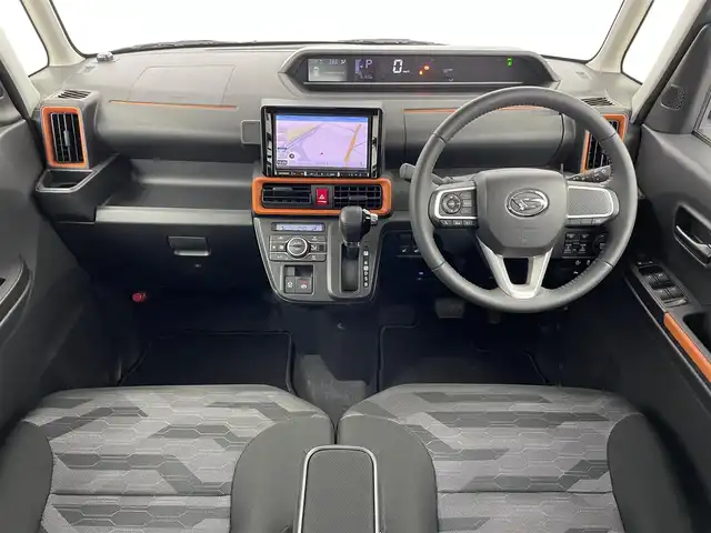 ダイハツ タント ファンクロスターボ 埼玉県 2023(令5)年 0.7万km サンドベージュメタリック スマートアシスト　社外９インチナビ　パノラマモニター　ビルトインＥＴＣ　ドライブレコーダー　シートヒーター　ＨＤＭＩ　純正アルミホイール　スマートキー　オートハイビーム　ＬＥＤヘッドライト　地デジＴＶ