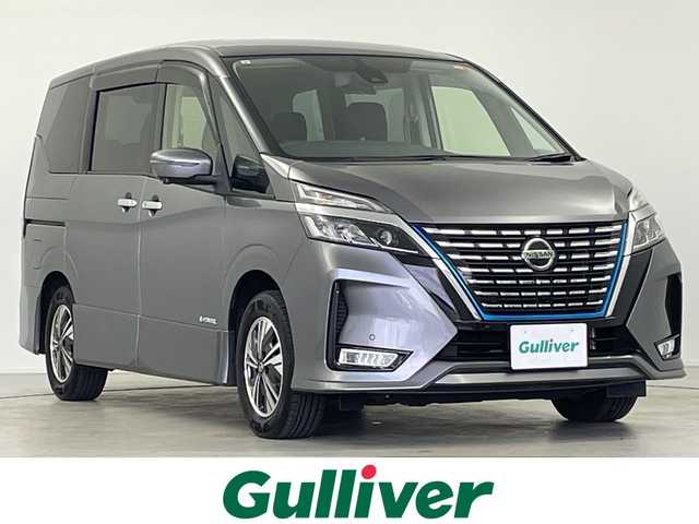日産 セレナ e－パワー ハイウェイスター V 岐阜県 2021(令3)年 6.5万km ダークメタルグレー プロパイロット/10インチ純正SDナビ/フルセグ/BT/DVD/アラウンドビューモニター/デジタルインナーミラー/ビルトインETC/車線逸脱警報/車線逸脱防止支援/後側方車両検知警報/後側方衝突防止支援/エマージェンシーブレーキ/クリアランスソナー/両側パワースライドドア/LEDオートライト/フォグランプ/ハイビームアシスト/純正15インチAW/シートバックテーブル/サンシェード/純正フロアマット/サイドバイザー/スマートキー/スペアキー