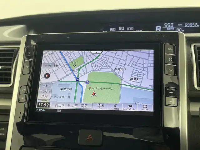 ダイハツ タント カスタムRS トップED LTD SAⅢ 岡山県 2018(平30)年 6.9万km ブラックマイカメタリック 純正８インチナビ(NSZT-X68D)/【CD/DVD/BT/HDMI/USB/フルセグ】/全周囲カメラ　/両側電動スライドドア　/シートヒーター運転席　/ＬＥＤヘッドライト　/ＥＴＣ　/純正ドライブレコーダー前側　/コーナーセンサー前後　/ツイータースピーカー/オートハイビーム　/オートエアコン/アイドリングストップ/踏み間違い防止/後席サンシェイド/ステアリングスイッチ/ドアバイザー/新車保証書/取扱説明書/スペアキー×２