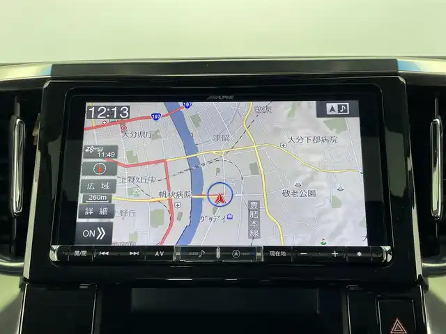 トヨタ アルファード S 大分県 2019(平31)年 8.4万km ブラック アルパイン9インチナビ/（フルセグ/Bluetooth/CD/DVD)/Toyota Safety Sense /・レーントレーシングアシスト/・パーキングサポートブレーキ/・プリクラッシュセーフティ/・オートハイビーム/アルパインフリップダウンモニター/バックカメラ/ドライブレコーダー/ビルトインETC/両側パワースライド/電動パーキングブレーキ/後部座席オットマン/ステアリングリモコン/革巻きステアリング/オートエアコン/純正18インチアルミホイール/保証書・取扱説明書/スペアキー