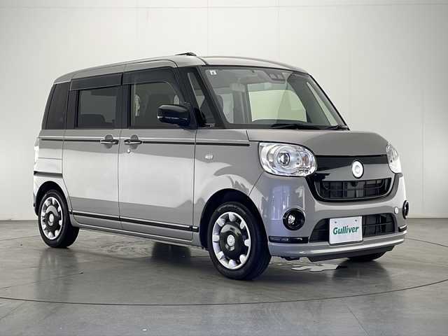 ダイハツ ムーヴ キャンバス G ブラックアクセント リミテッド SAⅢ 宮崎県 2019(令1)年 3.1万km グレーマイカM ワンオーナー/スマートアシスト3/〇衝突回避支援ブレーキ（対車両・対歩行者）/〇衝突警報機能（対車両・対歩行者）/〇誤発進抑制制御機能（前方・後方）/〇車線逸脱警報機能/〇先行車発進お知らせ/〇オートマチックハイビーム/社外7インチSDナビ/フルセグTV/CD/DVD/Bluetooth/全方位カメラ/両側パワースライドドア/LEDヘッドライト/アイドリングストップ/ETC/スマートキー×2/保証書/取扱説明書