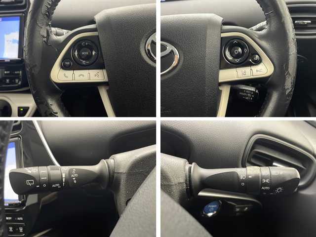 トヨタ プリウス Sセーフティプラス 宮崎県 2018(平30)年 7.3万km ホワイトパールクリスタルシャイン 純正9インチメモリーナビ/　CD DVD BTオーディオ　フルセグTV/バックカメラ/レーダークルーズコントロール/インテリジェントクリアランスソナー/プリクラッシュセーフティ/オートLEDヘッドライト/前後ドライブレコーダー/オートマチックハイビーム/革巻きステアリング/ステアリングリモコン/ビルトインETC