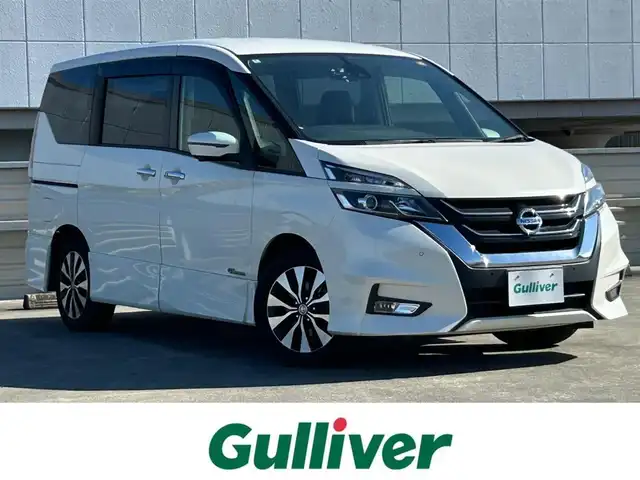 日産 セレナ ハイウェイスター Vセレクション 静岡県 2018(平30)年 8.1万km ブリリアントホワイトパール 8人乗り/純正7型ナビ/（FM/AM/Bluetooth/CD/SD/iPod）/全周囲カメラ/両側電動ドア/パーキングアシスト/ETC/クルーズコントロール/LEDライト/オートライト/純正ドライブレコーダー/前後コーナーセンサー/カーテンエアバッグ/純正16AW