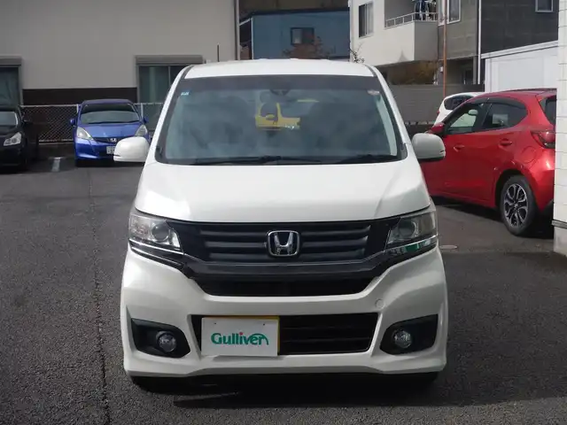 ホンダ Ｎ ＷＧＮ カスタム G ターボパッケージ 静岡県 2014(平26)年 7.9万km プレミアムホワイトパール パイオニアナビ　AVIC-MRZ06/ワンセグ/BT接続/DVD再生/CD再生/CTBA（衝突軽減ブレーキ）/クルーズコントロール/パドルシフト/本革巻きステアリング/HIDヘッドライト/オートライト/フォグランプ/ハーフレザーシート/スマートキー×2/プッシュスタート/電動格納ミラー/ウインカーミラー/純正フロアマット・バイザー/取説・保証書　