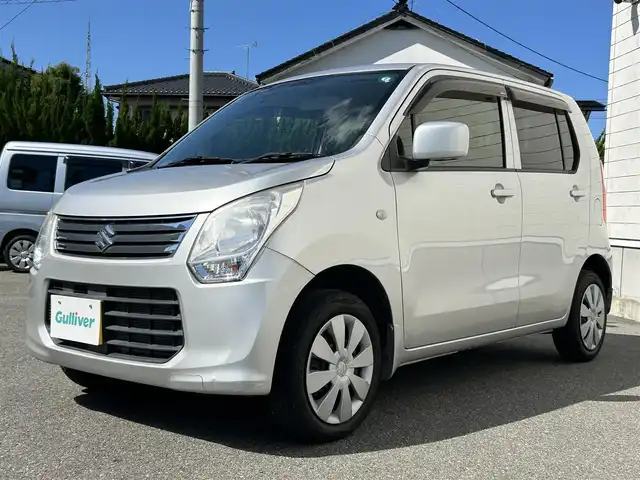 スズキ ワゴンＲ FX 山形県 2013(平25)年 4万km シルキーシルバーメタリック 5速マニュアル/4WD/シートヒーター/アイドリングストップ/ダブルエアバック/純正マット/純正バイザー/キーレスエントリー