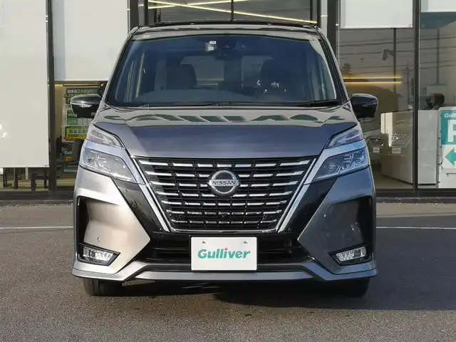 日産 セレナ ハイウェイスター V 茨城県 2021(令3)年 4.5万km ダークメタルグレー/ダイヤモンドブラック 純正ナビ/【iPod・ラジオ・SD・TV・USB・BT・CD・DVD・Blu-ray・HDMI】/フリップダウンモニター/プロパイロット/レーダークルコン/ETC/全方位カメラ/前方ドラレコ/前後コーナーセンサー/アイドリングストップ/両側パワスラ/デジタルインナーミラー/BSM/純正フロアマット/純正アルミホイール