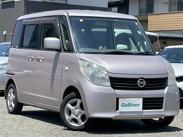 日産 ルークス X アイドリングストップ 宮城県 2012(平24)年 8.6万km ブルームピンク 純正ディーラーナビ/TV(ワンセグ)/CD/FM・AM/SD/ipod/片側パワースライドドア(左側)/アイドリングストップ/純正フロアマット/社外アルミホイール13インチ/ETC/プッシュスタート/スペアキー(スマートキー)×１