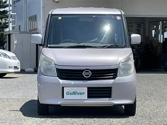 日産 ルークス X アイドリングストップ 宮城県 2012(平24)年 8.6万km ブルームピンク 純正ディーラーナビ/TV(ワンセグ)/CD/FM・AM/SD/ipod/片側パワースライドドア(左側)/アイドリングストップ/純正フロアマット/社外アルミホイール13インチ/ETC/プッシュスタート/スペアキー(スマートキー)×１