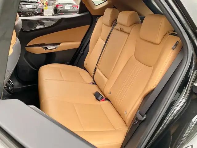 レクサス ＮＸ 250 岐阜県 2025(令7)年 0.5万km グラファイトブラックガラスフレーク パノラマサンルーフ　/ヘッドアップディスプレイ　/ブラインドスポットモニター　/純正ナビ（フルセグTV/Bluetooth/USB）/全方位カメラ　/レクサスセーフティシステムプラス/クリアランスソナー/純正ドライブレコーダー/クルーズコントロール/エアシート・シートヒーター/デュアルオートエアコン/Trail Mode/ダウンヒルアシストコントロールシステム/革巻きステアリング/ステアリングスイッチ/ブラウンレザーシート　/前席パワーシート　/パワーバックドア　/ビルトインETC2.0 /純正20インチアルミホイール/カードキー・スマートキー×２