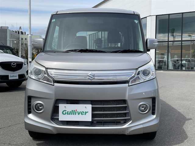 スズキ スペーシア カスタム XS 青森県 2013(平25)年 10.2万km スチールシルバーM ・4WD/・純正ナビ(QY1005SA)/・AM/FM/USB/AUX/・ワンセグTV/・Bluetooth/・バックカメラ/・アイドリングストップ/・片側パワースライドドア/・運転席シートヒーター/・純正フロアマット/・電動格納ウインカーミラー/・サンシェード/・プッシュスタート/・ライトレベライザー/・シガーソケット/・USBソケット