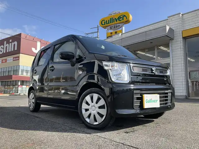 スズキ ワゴンＲ HYBRID FX 滋賀県 2021(令3)年 1.5万km ブルーイッシュブラックパール3 ワンオーナー/車検8年11月まで/スズキセーフティサポート/パナソニック7インチナビ/Bluetooth、DVD、CD、フルセグテレビ/シートヒーター（運転席）/プッシュスタート/ドアバイザー/純正フロアマット/スペアキー有り/取扱説明書/保証書