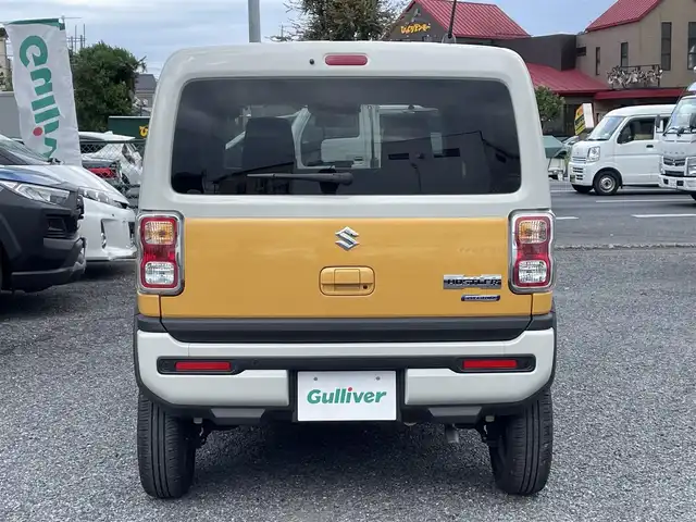 スズキ ハスラー HYBRID G ターボ 埼玉県 2023(令5)年 0.6万km アクティブイエロー/ソフトベージュメタリック ワンオーナー/ターボ/前席シートヒーター/純正ＳＤナビ/（ＤＶＤ＆ＣＤ＆ＭＳＶ＆ＢＴ＆ＵＳＢ）/前後ドライブレコーダー/スズキセーフティサポート/・デュアルカメラブレーキサポート/・誤発進抑制機能/・車線逸脱警報機能/・車線逸脱抑制機能/・ふらつき警報機能/・先行車発進お知らせ機能/・ハイビームアシスト/・アクティブクルーズコントロール/・標識認識機能/・後退時ブレーキサポート/・後方誤発進抑制機能/・リヤパーキングセンサー/アイドリングストップ/ステアリングリモコン/パドルシフト/純正１５inアルミホイール/オートライト/ＬＥＤライト/電動格納ミラー/スマートキー/プッシュスタート/Ｗ＆サイド＆カーテンエアバッグ/横滑り防止機能/ＡＢＳ/ドアバイザー/フロアマット/新車保証書/取扱説明書（車両＆ナビ）/スマートスペアキー有