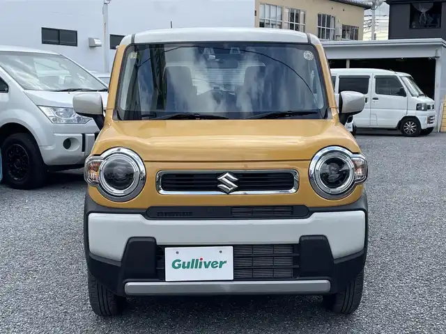 スズキ ハスラー HYBRID G ターボ 埼玉県 2023(令5)年 0.6万km アクティブイエロー/ソフトベージュメタリック ワンオーナー/ターボ/前席シートヒーター/純正ＳＤナビ/（ＤＶＤ＆ＣＤ＆ＭＳＶ＆ＢＴ＆ＵＳＢ）/前後ドライブレコーダー/スズキセーフティサポート/・デュアルカメラブレーキサポート/・誤発進抑制機能/・車線逸脱警報機能/・車線逸脱抑制機能/・ふらつき警報機能/・先行車発進お知らせ機能/・ハイビームアシスト/・アクティブクルーズコントロール/・標識認識機能/・後退時ブレーキサポート/・後方誤発進抑制機能/・リヤパーキングセンサー/アイドリングストップ/ステアリングリモコン/パドルシフト/純正１５inアルミホイール/オートライト/ＬＥＤライト/電動格納ミラー/スマートキー/プッシュスタート/Ｗ＆サイド＆カーテンエアバッグ/横滑り防止機能/ＡＢＳ/ドアバイザー/フロアマット/新車保証書/取扱説明書（車両＆ナビ）/スマートスペアキー有