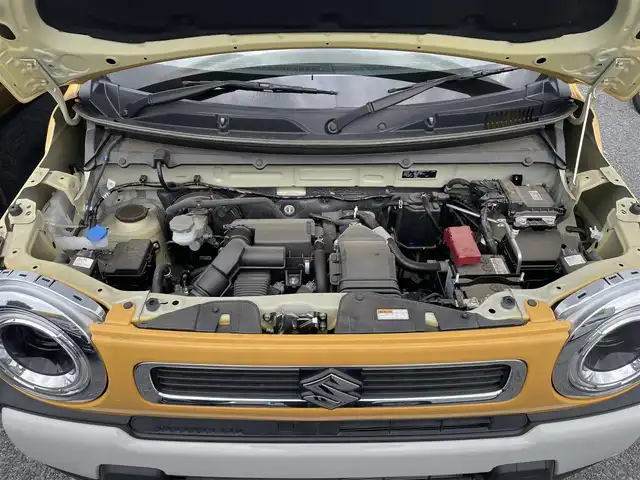 スズキ ハスラー HYBRID G ターボ 埼玉県 2023(令5)年 0.6万km アクティブイエロー/ソフトベージュメタリック ワンオーナー/ターボ/前席シートヒーター/純正ＳＤナビ/（ＤＶＤ＆ＣＤ＆ＭＳＶ＆ＢＴ＆ＵＳＢ）/前後ドライブレコーダー/スズキセーフティサポート/・デュアルカメラブレーキサポート/・誤発進抑制機能/・車線逸脱警報機能/・車線逸脱抑制機能/・ふらつき警報機能/・先行車発進お知らせ機能/・ハイビームアシスト/・アクティブクルーズコントロール/・標識認識機能/・後退時ブレーキサポート/・後方誤発進抑制機能/・リヤパーキングセンサー/アイドリングストップ/ステアリングリモコン/パドルシフト/純正１５inアルミホイール/オートライト/ＬＥＤライト/電動格納ミラー/スマートキー/プッシュスタート/Ｗ＆サイド＆カーテンエアバッグ/横滑り防止機能/ＡＢＳ/ドアバイザー/フロアマット/新車保証書/取扱説明書（車両＆ナビ）/スマートスペアキー有