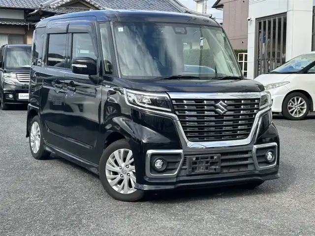 スズキ スペーシア 宮崎県 2019(平31)年 9.2万km ブルーイッシュブラックパール3 ＊じしゃロン宮崎店成約済み//ナビ(AVN138M)//ワンセグ/CD//運転席シートヒーター//純正フロアマット//純正アルミホイール//片側パワースライドドア