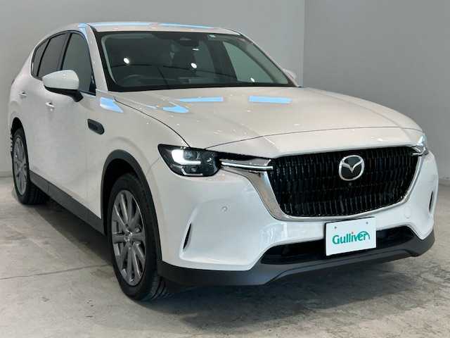 マツダ ＣＸ－６０ XD Lパッケージ 宮城県 2023(令5)年 1.5万km ロジウムホワイトプレミアムメタリック ４WD/アイアクティブセンス/・スマート・シティ・ブレーキ・サポート/・360度ビュー・モニター/・マツダ・レーダー・クルーズ・コントロール/・リア・クロス・トラフィック・アラート/・ハイビーム・コントロール・システム/・アダプティブ・LED・ヘッドライト/・車線逸脱警報システム/純正ナビ/・フルセグTV/Bluetooth/USB/・ETC/・全方位カメラ/・置くだけ充電/電動リアゲート/アイドリングストップ/電子パーキング/・オートホールド/革巻きステアリング/・ステアリングヒーター/・ステアリングリモコン/・パドルシフト/本革レザーシート/・パワーシート(運転席/助手席)/・シートヒーター(運転席/助手席)/プッシュスタート/・スマートキー/LEDヘッドライト/・オートライト/電動格納ミラー/純正アルミホイール/フロアマット