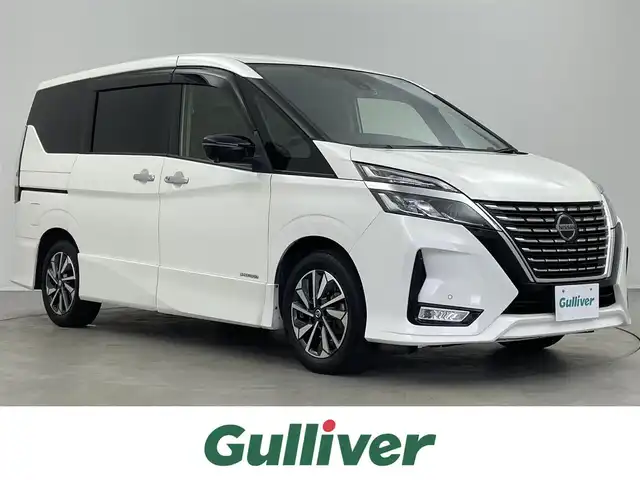 日産 セレナ ハイウェイスター V 埼玉県 2020(令2)年 7.6万km ブリリアントホワイトパール プロパイロット　社外９インチナビ　フリップダウンモニター　アラウンドビューモニター　ＢＳＩ　ＥＴＣ　前後ドライブレコーダー　レーダークルーズコントロール　ＨＤＭＩ　純正アルミホイール　オートライト