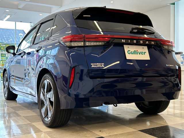 日産 オーラ G レザーエディション 岐阜県 2021(令3)年 5.5万km オーロラフレアブルーパール BOSEプレミアムサウンド/ProPILOT/純正9インチナビゲーション/アラウンドビューモニター/フルセグテレビ/Bluetooth/AppleCarPlay/USB入力端子/置くだけ充電/デジタルインナーミラー/レーダークルーズコントロール/踏み間違い衝突防止アシスト/ブラインドスポットモニター/純正ドラレコ/ETC2.0/オートエアコン/革シート/革ステアリング/純正フロアマット/プッシュスタート/スマートキー/オートライト/オートマチックハイビーム/LEDヘッドライト/純正アルミホイール