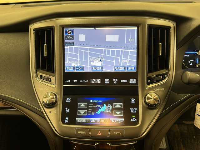 トヨタ クラウン ハイブリッド ロイヤルサルーン 道央・札幌 2014(平26)年 15.2万km ブラック 純正HDDナビ//ワンセグテレビ//バックカメラ//クルーズコントロール//ドアバイザー//プッシュスタート//パワーウィンドウ//夏タイヤ付き