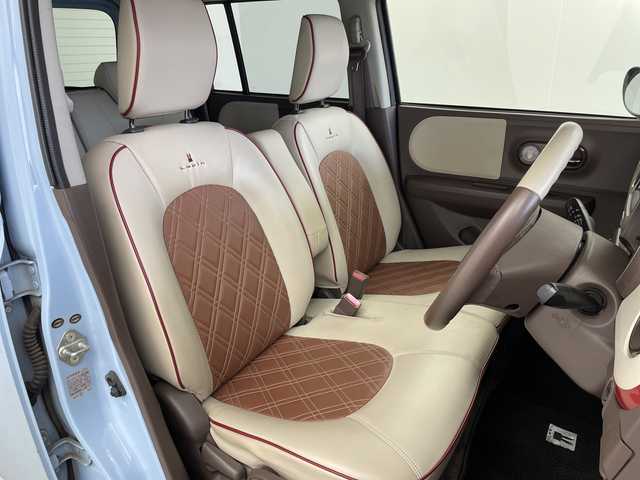 スズキ ラパン ショコラ G 岐阜県 2013(平25)年 5.3万km エアブルーメタリック バックカメラ/ETC/ドライブレコーダー/オートHIDヘッドライト/パワーウィンドウ/パワーステアリング/アイドリングストップ/革巻きステアリング/レザーシート/純正フロアマット/電動格納ミラー/スマートキー/プッシュスタート