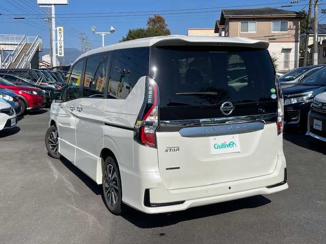 日産 セレナ ハイウェイスター V 静岡県 2020(令2)年 3.3万km ブリリアントホワイトパール ●純正ナビ/(フルセグ/CD/DVD/Bluetooth)/●レザー防水シート/●前席シートヒーター/●全方位カメラ/●プロパイロット/●ブラインドスポットモニター/●エマージェンシーブレーキ/●前後インテリジェントソナー/●電動パーキングブレーキ/●オートブレーキホールド/●LEDヘッドライト＆フォグランプ/●オートライト/●革巻きステアリング/●ステアリングスイッチ/●ステアリングヒーター/●ETC/●前方ドライブレコーダー/●電動格納ウィンカーミラー/●スマートキー/●プッシュスタート/●純正フロアマット/●純正16インチアルミホイール/●ダブル＋サイドSRS＋ABS/●車両取扱説明書/●ナビ取扱説明書