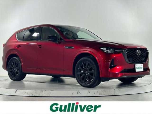 マツダ ＣＸ－６０ XD HV プレミアムスポーツ 佐賀県 2022(令4)年 2.3万km ソウルレッドクリスタルM 純正12.3インチナビ/フルセグTV/BT/apple car play/android auto/BOSEプレミアムサウンド/サンルーフ/本革シート/４WD/i active sense/衝突軽減ブレーキ/レーンキープアシスト/クリアランスソナー/レーダークルーズコントロール/前席パワーシート/シートメモリー/全席シートヒーター/前席シートベンチレーション/前後ドライブレコーダー/全周囲カメラ/パドルシフト/パワーバックドア/ヘッドアップディスプレイ/ダウンヒルアシスト/電子パーキング/ブレーキホールド/タイプC入力/HDMI入力/ワイヤレス充電/LEDヘッドライト