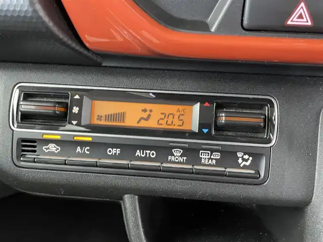 スズキ ハスラー HYBRID G 群馬県 2021(令3)年 7.4万km バーミリオンオレンジ/ガンメタリック2トーン デュアルカメラブレーキサポート　社外７インチナビ　バックカメラ　オートライト　シートヒーター　ステアリングリモコン　車線逸脱防止装置　コーナーセンサー　スマートキー　プッシュスタート　ＥＴＣ　禁煙車