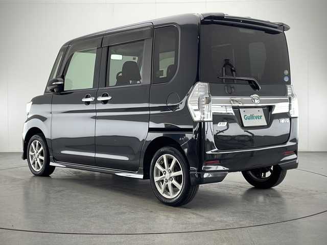 ダイハツ タント カスタム X 宮崎県 2014(平26)年 7.6万km ブラックマイカメタリック 純正メモリーナビ/　CD DVD BTオーディオ フルセグTV/左側パワースライドドア/オートライト/フォグライト/スマートキー/プッシュエンジンスタート/電動格納ミラー/純正フロアマット