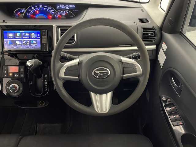 ダイハツ タント カスタム X 宮崎県 2014(平26)年 7.6万km ブラックマイカメタリック 純正メモリーナビ/　CD DVD BTオーディオ フルセグTV/左側パワースライドドア/オートライト/フォグライト/スマートキー/プッシュエンジンスタート/電動格納ミラー/純正フロアマット