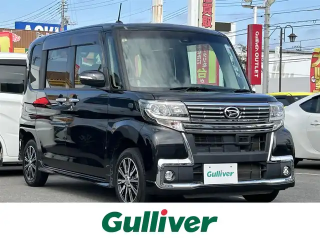 ダイハツ タント カスタム X トップED SAⅡ 群馬県 2016(平28)年 5万km ブラックマイカメタリック パナソニックSDナビ/CD・DVD・SD・フルセグ/バックカメラ/片側パワースライドドア/ETC/横滑り防止装置/衝突軽減ブレーキ/アイドリングストップ/純正アルミホイール/純正フロアマット/LEDヘッドライト/スマートキー×2