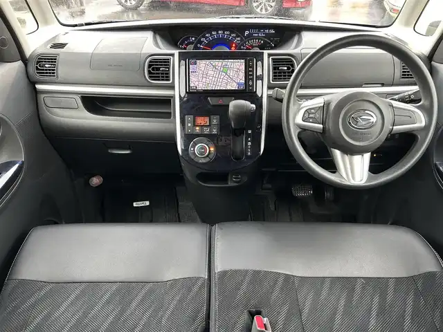 ダイハツ タント カスタム X トップED SAⅡ 群馬県 2016(平28)年 5万km ブラックマイカメタリック パナソニックSDナビ/CD・DVD・SD・フルセグ/バックカメラ/片側パワースライドドア/ETC/横滑り防止装置/衝突軽減ブレーキ/アイドリングストップ/純正アルミホイール/純正フロアマット/LEDヘッドライト/スマートキー×2