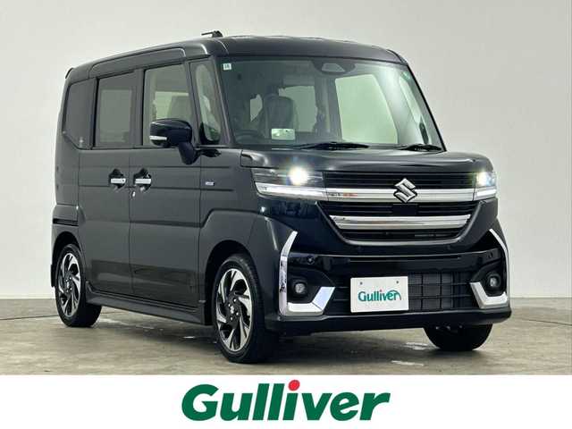 スズキ スペーシア カスタム HYBRID XS 千葉県 2024(令6)年 0.1千km ブルーイッシュブラックパール3 届出済未使用者/スズキセーフティサポート/・デュアルカメラブレーキサポート  　　　　/・誤発進抑制機能/・車線逸脱警報機能/・ふらつき警報機能/・先行車発進お知らせ機能/・オートマチックハイビーム/・リヤパーキングセンサー/レーダークルーズコントロール/スズキコネクト9インチナビ/　BT/フルセグTV/Apple CarPlay/Android　Auto/アラウンドビューモニター/両側パワースライドドア/前席シートヒーター/ステアリングヒーター/ヘッドアップディスプレイ/プッシュスタート＆スマートキー/ステアリングスイッチ/革巻きステアリング/純正15インチアルミホイール/LEDヘッドライト/フォグライト