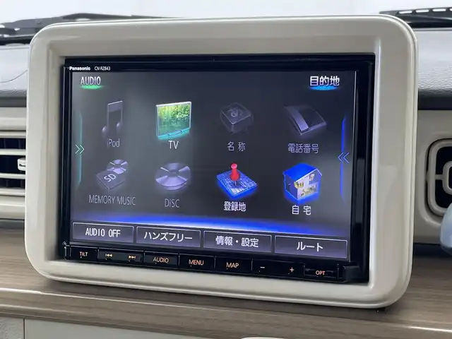 スズキ ラパン S 群馬県 2019(令1)年 4.2万km コフレピンクパールメタリック/ホワイト2トーンルーフ 社外８インチナビ　全方位モニター　ＨＩＤオートライト　シートヒーター　ステアリングリモコン　横滑り防止装置　コーナーセンサー　アイドリングストップ　ドライブレコーダー　スマートキー　禁煙車