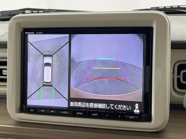 スズキ ラパン S 群馬県 2019(令1)年 4.2万km コフレピンクパールメタリック/ホワイト2トーンルーフ 社外８インチナビ　全方位モニター　ＨＩＤオートライト　シートヒーター　ステアリングリモコン　横滑り防止装置　コーナーセンサー　アイドリングストップ　ドライブレコーダー　スマートキー　禁煙車
