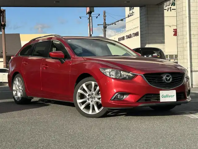 マツダ アテンザ ワゴン XD 奈良県 2013(平25)年 7万km ソウルレッドプレミアムメタリック /ワンオーナー//社外ナビ【Ｃ９Ｐ９】/CD/DVD/BT/フルセグTV//プッシュスタート//クルーズコントロール//ＡＦＳ//横滑り防止システム//アイドリングストップ//ルーフレール//ウィンカーミラー//革巻きステアリング//19インチ純正ＡＷ//スタッドレスタイヤ積み込みＡＷ付き//ＥＴＣ//バニティミラーライト付き//スペアキーｘ１//オートライト/フォグ//純正フロアマット//保証書/取扱説明書/ナビ取扱