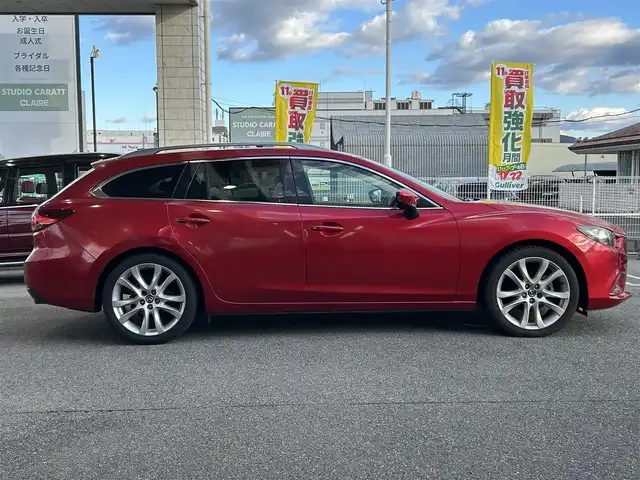 マツダ アテンザ ワゴン XD 奈良県 2013(平25)年 7万km ソウルレッドプレミアムメタリック /ワンオーナー//社外ナビ【Ｃ９Ｐ９】/CD/DVD/BT/フルセグTV//プッシュスタート//クルーズコントロール//ＡＦＳ//横滑り防止システム//アイドリングストップ//ルーフレール//ウィンカーミラー//革巻きステアリング//19インチ純正ＡＷ//スタッドレスタイヤ積み込みＡＷ付き//ＥＴＣ//バニティミラーライト付き//スペアキーｘ１//オートライト/フォグ//純正フロアマット//保証書/取扱説明書/ナビ取扱