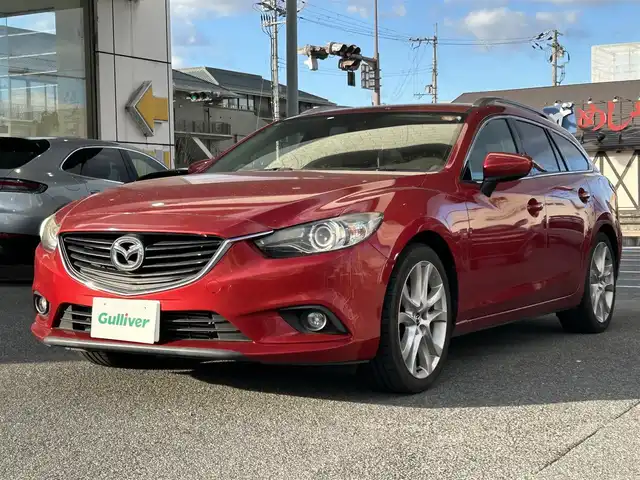 マツダ アテンザ ワゴン XD 奈良県 2013(平25)年 7万km ソウルレッドプレミアムメタリック /ワンオーナー//社外ナビ【Ｃ９Ｐ９】/CD/DVD/BT/フルセグTV//プッシュスタート//クルーズコントロール//ＡＦＳ//横滑り防止システム//アイドリングストップ//ルーフレール//ウィンカーミラー//革巻きステアリング//19インチ純正ＡＷ//スタッドレスタイヤ積み込みＡＷ付き//ＥＴＣ//バニティミラーライト付き//スペアキーｘ１//オートライト/フォグ//純正フロアマット//保証書/取扱説明書/ナビ取扱