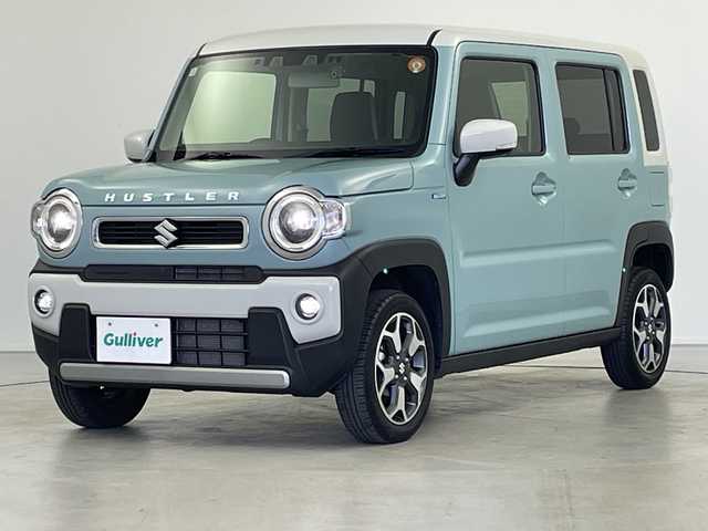 スズキ ハスラー HYBRID X 岐阜県 2024(令6)年 2.4万km オフブルーメタリック/ソフトベージュメタリック 7型ナビ(CN-E330D)/・フルセグ/Bluetooth/前方ドライブレコーダー/ETC/バックモニター/前席シートヒーター/アダプティブクルーズコントロール/クリアランスソナー/純正アルミホイール/スマートキー/プッシュスタート