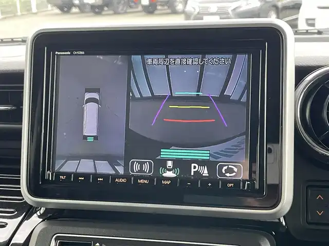 スズキ スペーシア カスタム HYBRID XS ターボ 大阪府 2021(令3)年 4.2万km ブルーイッシュブラックパール3 スズキセーフティーサポート　/純正8インチナビ　/ミュージックサーバー　/全方位カメラ　/両側電動パワースライドドア　/パドルシフト　/追従型クルーズコントロール　/シートヒーター　/HUD /ビルトインETC　/ドライブレコーダー