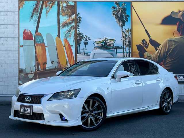レクサス ＧＳ 450h Fスポーツ 滋賀県 2012(平24)年 8.8万km ホワイトパールクリスタルシャイン マークレビンソン/プリクラッシュセーフティ/ナイトビューカメラ/TRD4本出しマフラー/純正エアロ/サンルーフ/ブラウンレザーシート/前席エアシート＆ヒーター/前席パワーシート/パワートランク/メーカーナビ/バックカメラ/フルセグTV：DVD：CD：USB：AUX/デイライトフォグ/ハンドルヒーター/ビルトインETC/コーナーセンサー/オートサンシェード/オートハイビーム/パドルシフト/純正フロアマット/レーダークルーズコントロール/保証書・取扱説明書