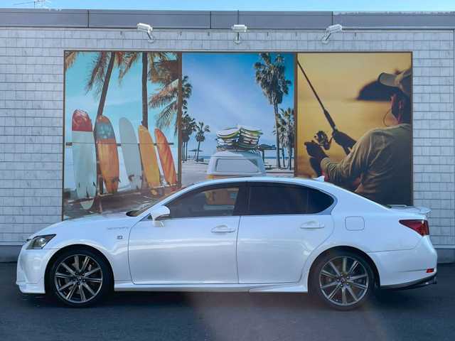 レクサス ＧＳ 450h Fスポーツ 滋賀県 2012(平24)年 8.8万km ホワイトパールクリスタルシャイン マークレビンソン/プリクラッシュセーフティ/ナイトビューカメラ/TRD4本出しマフラー/純正エアロ/サンルーフ/ブラウンレザーシート/前席エアシート＆ヒーター/前席パワーシート/パワートランク/メーカーナビ/バックカメラ/フルセグTV：DVD：CD：USB：AUX/デイライトフォグ/ハンドルヒーター/ビルトインETC/コーナーセンサー/オートサンシェード/オートハイビーム/パドルシフト/純正フロアマット/レーダークルーズコントロール/保証書・取扱説明書