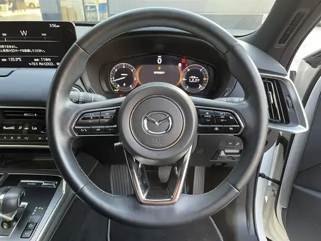 マツダ ＣＸ－６０ XD HV エクスクルーシブスポーツ 滋賀県 2022(令4)年 3.4万km ロジウムホワイトプレミアムメタリック 純正12.3インチナビ/Bluetooth/AppleCarPlay/AndoroidAuto/USB/フルセグ/レザーシート/BOSEサウンド/全方位カメラ/追従クルーズコントロール/クリアランスソナー/BSM/衝突軽減/ドラレコ（前後）/AC100V/4WD/ヒルディセントコントロール/電動パーキングブレーキ/オートブレーキホールド/パワーシート/ベンチレーション（D/N）/シートヒーター（全席）/ステアリングヒーター/ビルトインETC/パワーバックドア/パドルシフト/電動チルトステアリング/シートポジションメモリ/プッシュスタート/スマートキー/ステアリングリモコン/純正マット