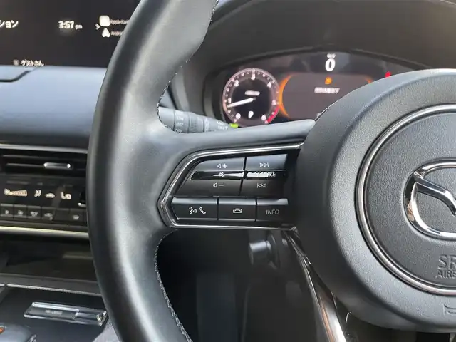 マツダ ＣＸ－６０ XD HV エクスクルーシブスポーツ 滋賀県 2022(令4)年 3.4万km ロジウムホワイトプレミアムメタリック 純正12.3インチナビ/Bluetooth/AppleCarPlay/AndoroidAuto/USB/フルセグ/レザーシート/BOSEサウンド/全方位カメラ/追従クルーズコントロール/クリアランスソナー/BSM/衝突軽減/ドラレコ（前後）/AC100V/4WD/ヒルディセントコントロール/電動パーキングブレーキ/オートブレーキホールド/パワーシート/ベンチレーション（D/N）/シートヒーター（全席）/ステアリングヒーター/ビルトインETC/パワーバックドア/パドルシフト/電動チルトステアリング/シートポジションメモリ/プッシュスタート/スマートキー/ステアリングリモコン/純正マット