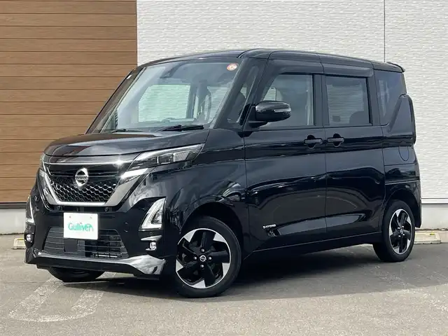 日産 ルークス HWS X プロパイロットED 秋田県 2021(令3)年 2.6万km ブラック ４WD/インテリジェントエマージェンシーブレーキ/プロパイロット/両側パワースライドドア/ハンズフリーオートスライドドア/LEDヘッドライト/純正メモリナビ（CD/BT)/フルセグ/アラウンドビューモニター/日産純正１４インチアルミ（夏タイヤ装着）/スマートキー/アイドリングストップ/プッシュスタート/インテリジェントクルーズコントロール追従走行有/コーナーセンサー/車線逸脱防止支援システム/ステアリングスイッチ/前席シートヒーター/電動パーキングブレーキ/オートブレーキホールド機能/純正フロアマット/純正ドアバイザー/オートライト/オートエアコン/パワーステアリング/パワーウィンドウ/横滑り防止/盗難防止装置/寒冷地仕様/電動格納ウィンカーミラー