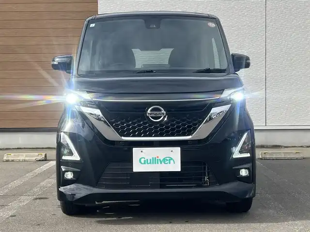 日産 ルークス HWS X プロパイロットED 秋田県 2021(令3)年 2.6万km ブラック ４WD/インテリジェントエマージェンシーブレーキ/プロパイロット/両側パワースライドドア/ハンズフリーオートスライドドア/LEDヘッドライト/純正メモリナビ（CD/BT)/フルセグ/アラウンドビューモニター/日産純正１４インチアルミ（夏タイヤ装着）/スマートキー/アイドリングストップ/プッシュスタート/インテリジェントクルーズコントロール追従走行有/コーナーセンサー/車線逸脱防止支援システム/ステアリングスイッチ/前席シートヒーター/電動パーキングブレーキ/オートブレーキホールド機能/純正フロアマット/純正ドアバイザー/オートライト/オートエアコン/パワーステアリング/パワーウィンドウ/横滑り防止/盗難防止装置/寒冷地仕様/電動格納ウィンカーミラー