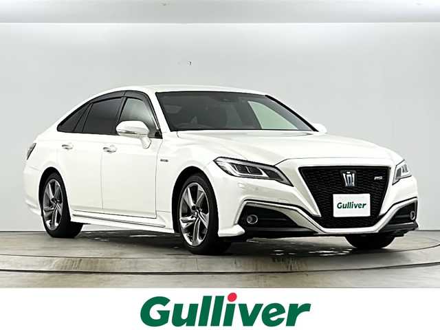 トヨタ クラウン ハイブリッド RS 愛知県 2019(令1)年 3.8万km ホワイトパールクリスタルシャイン 純正8インチナビ　/（フルセグTV/ＣＤ/ＤＶＤ/Ｂｌｕｅｔｏｏｔｈ/SD)/バックカメラ/トヨタセーフティセンス/・衝突軽減ブレーキ　/・レーンキープアシスト　/・レーダークルーズコントロール/ＥＴＣ　/ドライブレコーダー　/パワーシート/シートヒーター/LEDヘッドライト/純正フロアマット/純正18インチアルミホイール/スマートキー/プッシュスタート/横滑り防止装置