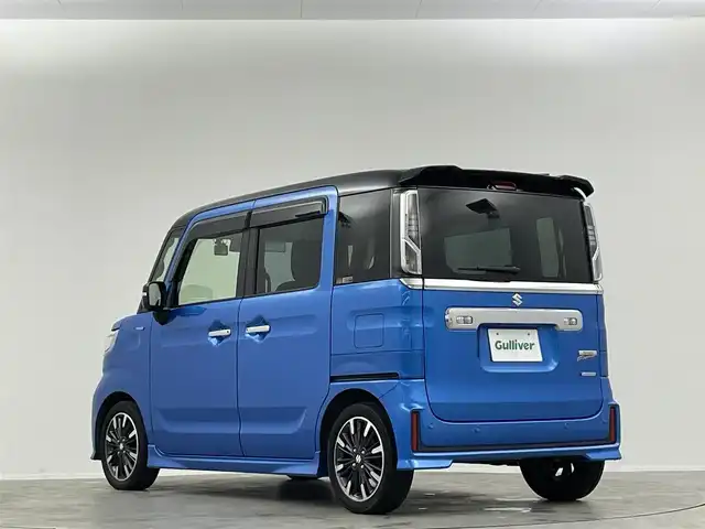 スズキ スペーシア カスタム HYBRID XS ターボ 埼玉県 2018(平30)年 7.2万km ブリスクブルーメタリック/ブラック2トーンルーフ 純正8型ナビ アラウンドビューモニター Bluetooth クルーズコントロール 両側パワースライドドア シートヒーター ハーフレザーシート コーナーセンサー オートハイビーム 前後ドラレコ ETC
