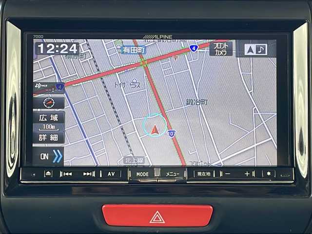 ホンダ Ｎ ＢＯＸ カスタム G ターボ Lパッケージ 岩手県 2015(平27)年 6.6万km ミラノレッド シティブレーキアシスト　アルパインナビ　バックＣ　Ｂｌｕｅｔｏｏｔｈ　ＤＶＤ再生　フルセグＴＶ　両側パワースライドドア　ハーフレザーシート　シートヒーター　純正１５インチＡＷ　パドルシフト　ＥＴＣ